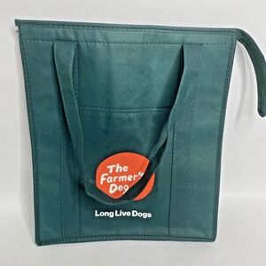 The Farmer's Dog Insulated Reusable Tote Bag Green Dog Food Cooler Lunch Bag